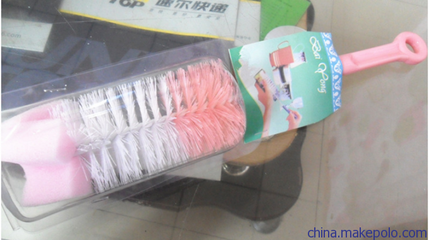 母婴清洁利器 海绵头奶瓶刷，混批采购支持与厂家直供优势